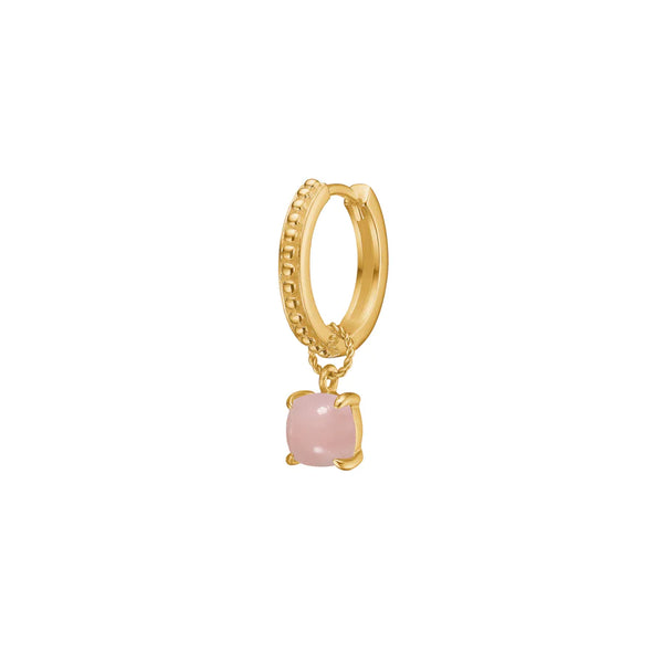 Carre Carré Gold Plated Charm With Pink Opal