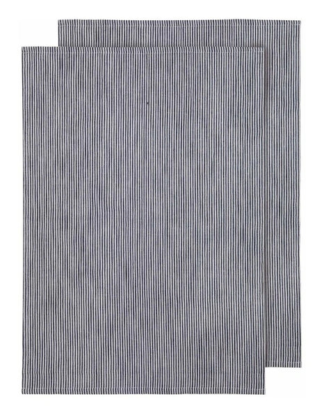 The Ladelle Group Ladelle Lina Stripe Navy 2pk Kitchen Towels