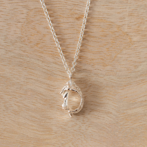 Hannah Bourn Small Textured Fragmented Shell Necklace - Silver