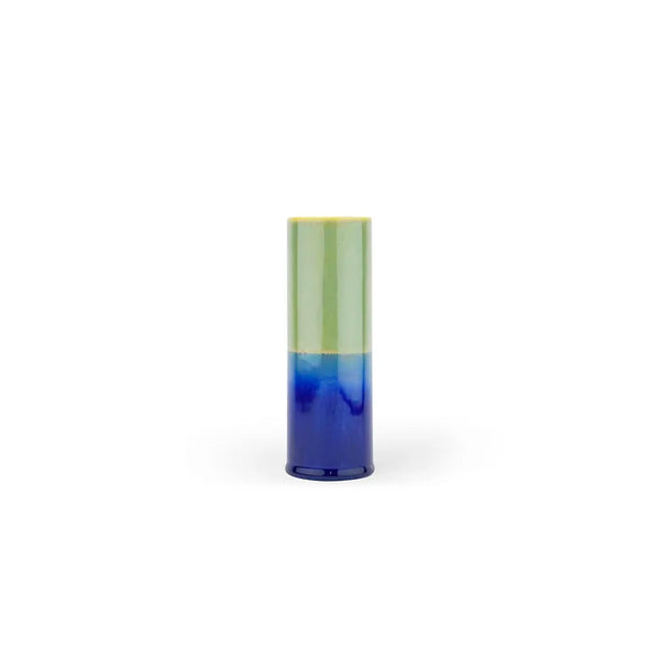SGW Lab Small Olive and Navy Blue Cylinder Vase