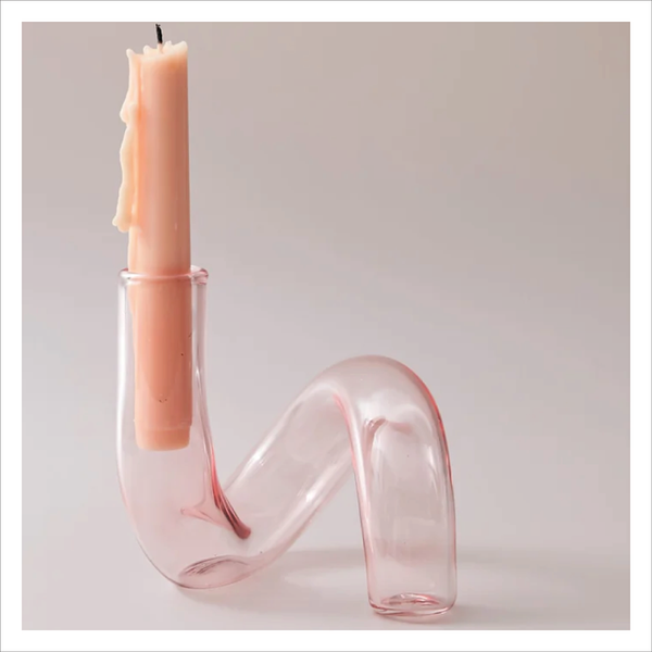 Intrepid Pink In The Loop Glass Vase Candlestick