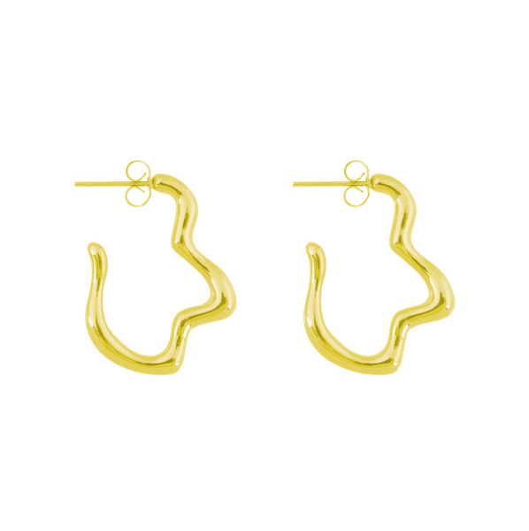 Bandhu Gold Thin Silver Dent Earrings