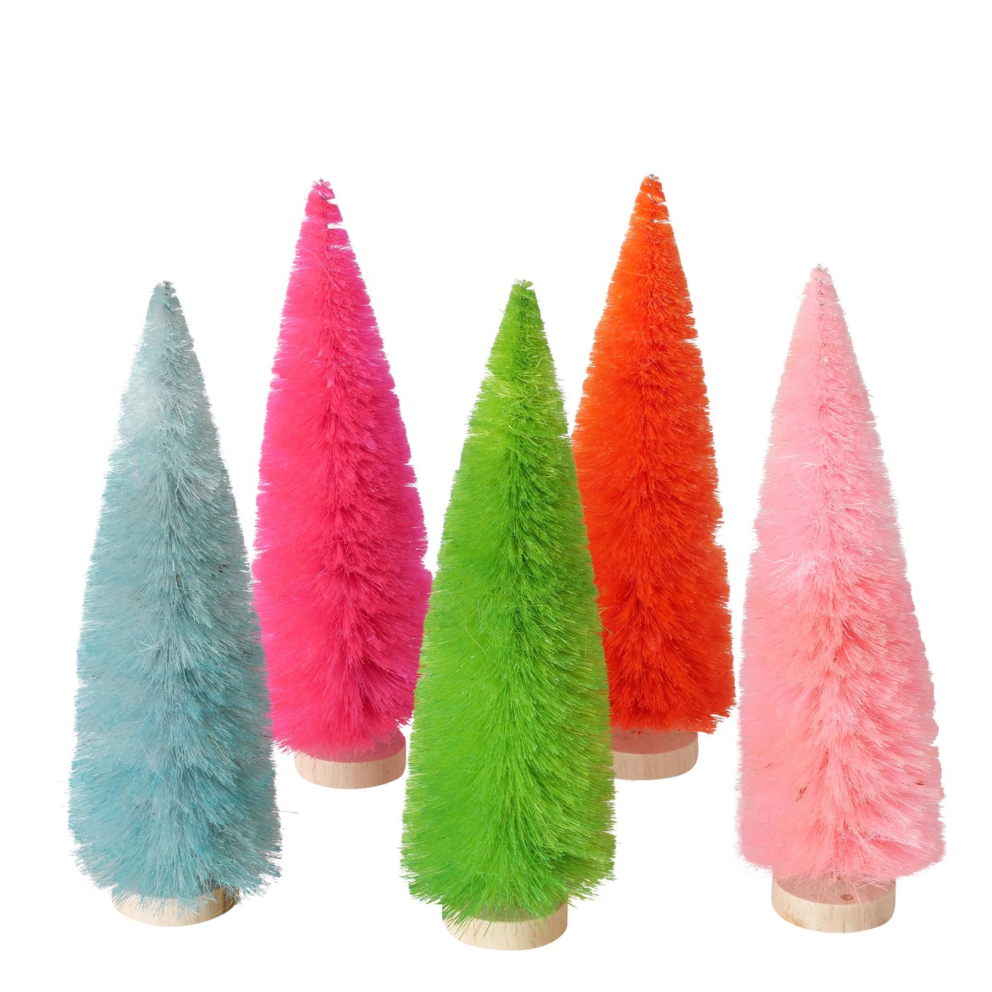 &Quirky Neon Bottle Brush Tree Tall : Orange, Green, Blue, Pink & Bright Pink