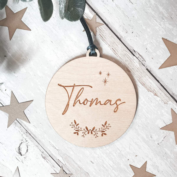 Fox & Bramble Personalised Wooden Christmas Bauble
