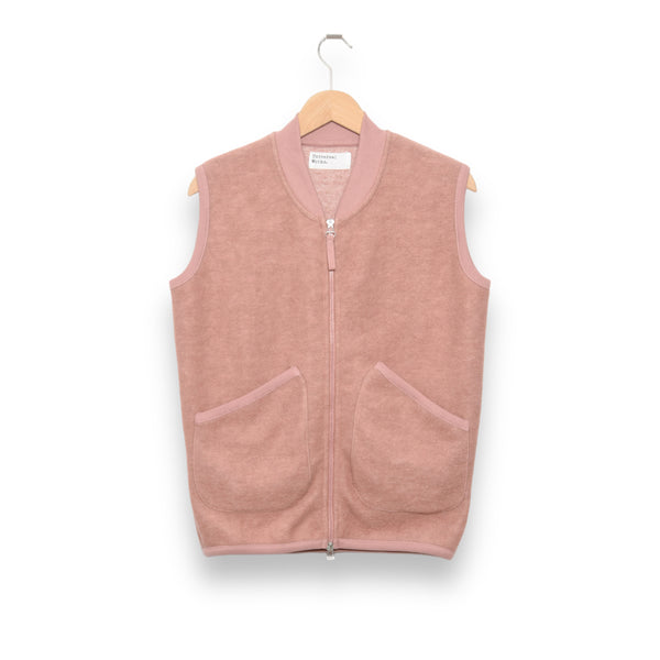 Universal Works Zip Waistcoat 29711 Wool Fleece Pink