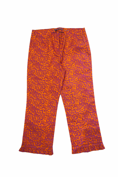 Stehmann Orange and Magenta Leopard Printed Pull On Trousers