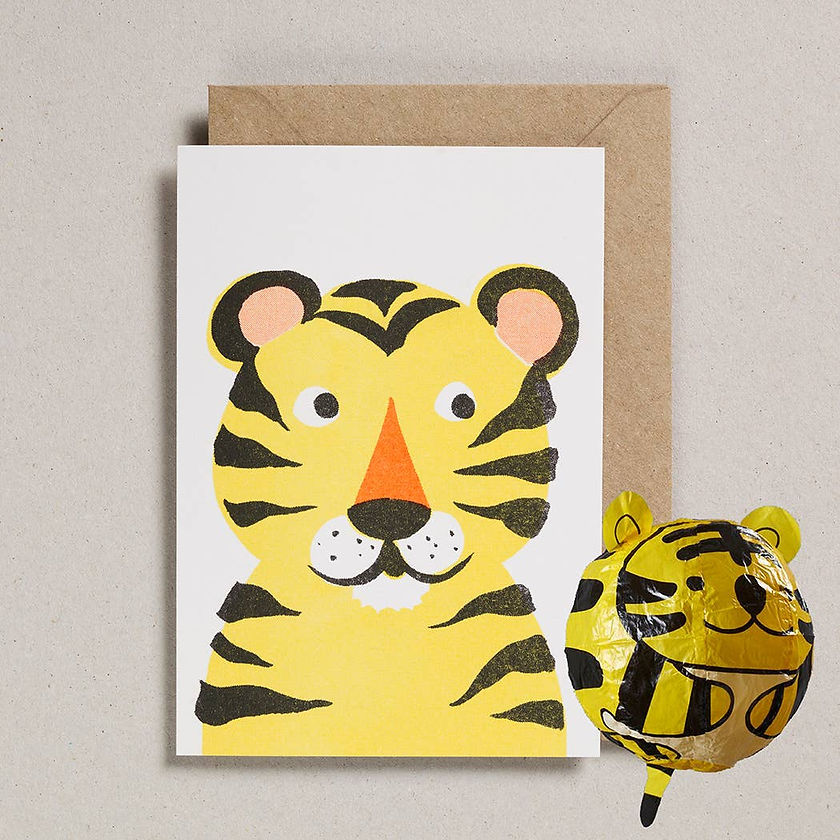 Petra Boase Tiger Japanese Paper Balloon Card
