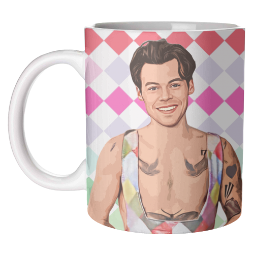 Artwow Rainbow Check Harry Styles Ceramic Mug