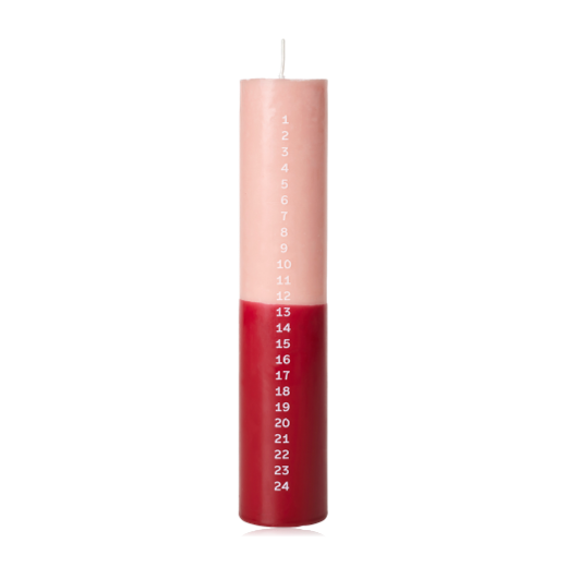 Broste Copenhagen Duo Advent Candle Powder Pink & Red 5 x 25cm