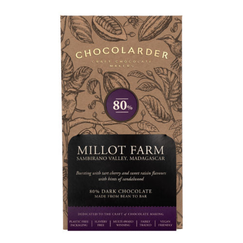 Chocolarder Millot Farm 80% Dark Chocolate Bar