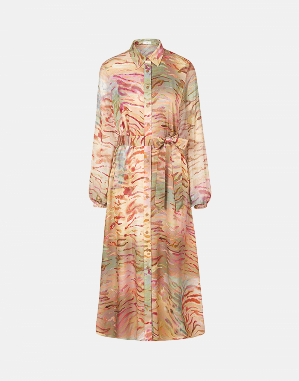 Riani Multi Watercolour Print Silk Midi Dress