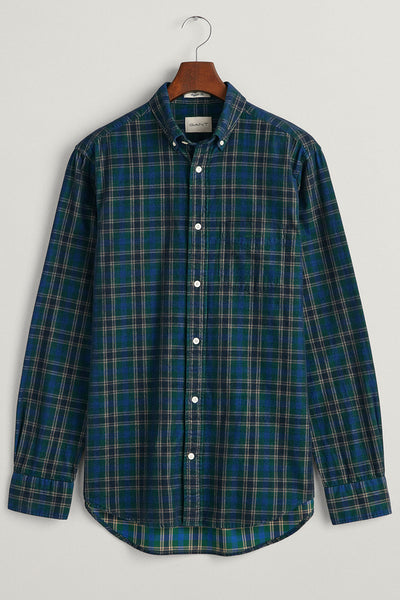 Gant Forest Green Regular Fit Checked Corduroy Shirt