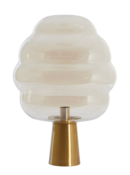 Light & Living Misty Amber & Gold Glass Table Lamp