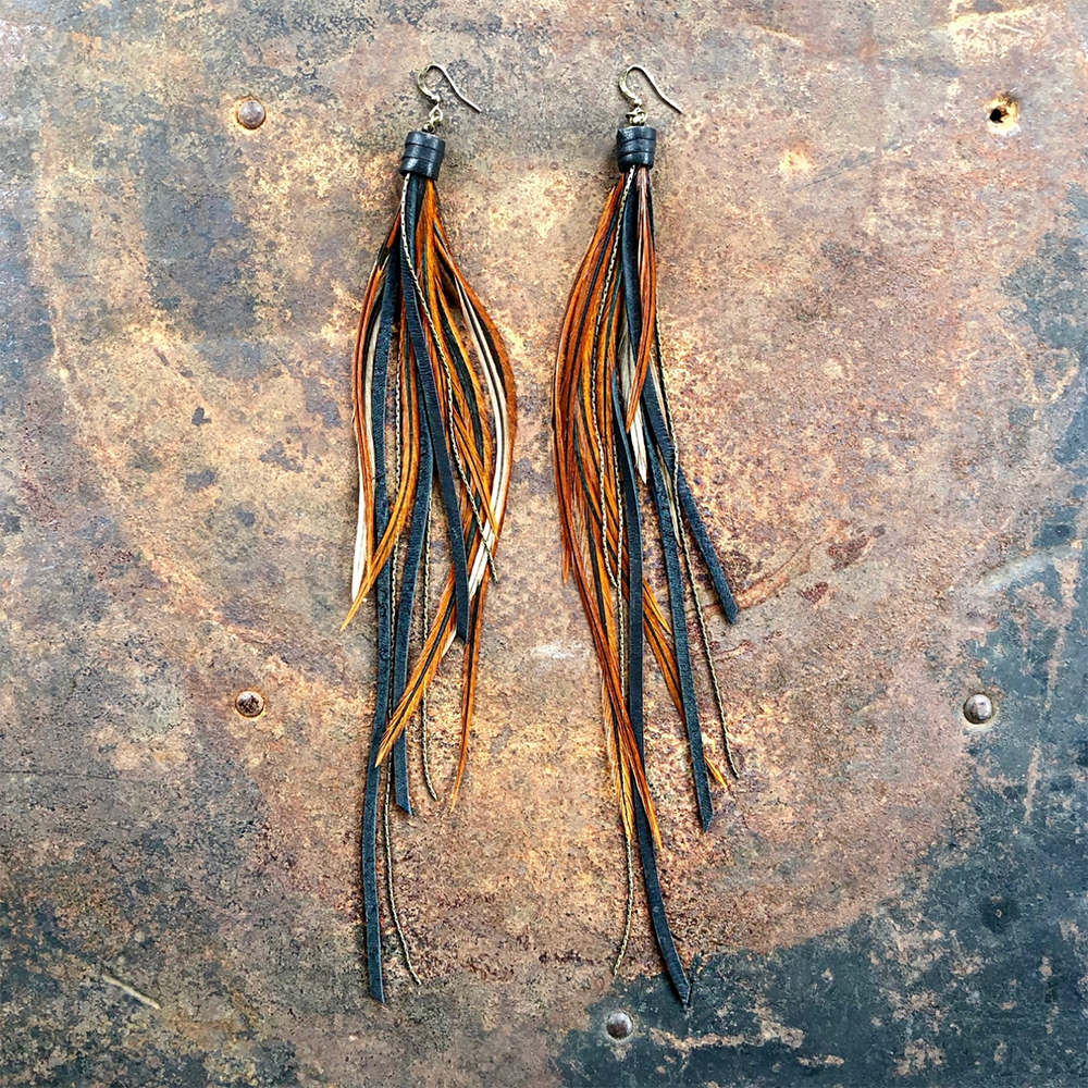 astali PIRATE FEATHER EARRINGS | FAWN