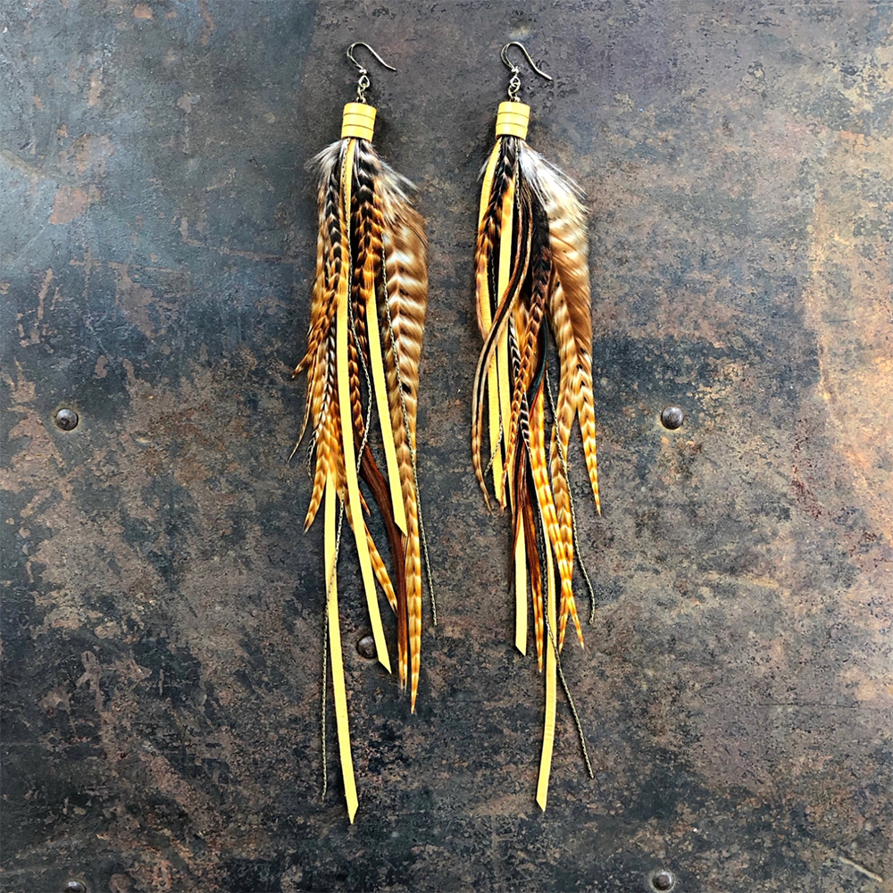 astali PIRATE FEATHER EARRINGS | GOLD