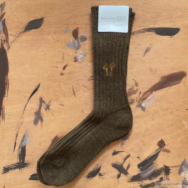 Hansel from Basel Miuccia Ribbed Linen Crew Socks