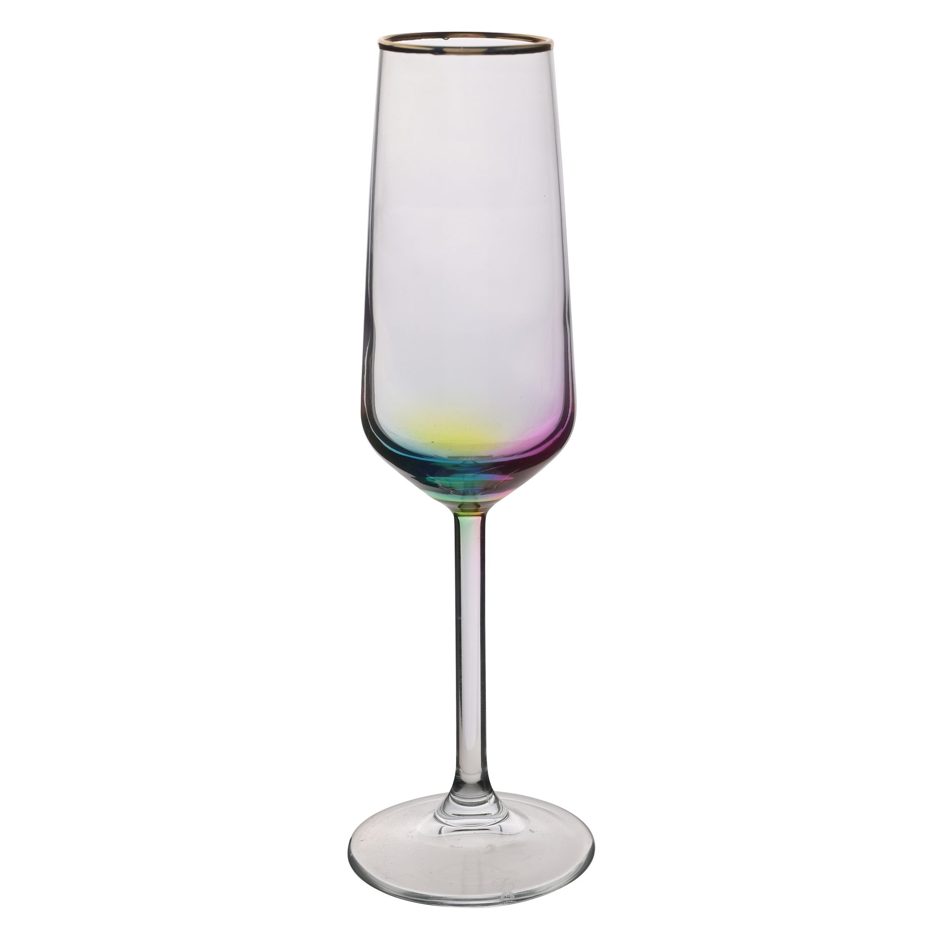 &Quirky Rainbow Champagne Flute Glass
