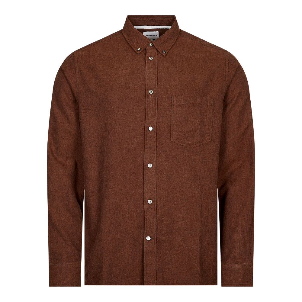 Norse Projects Anton Flannel Shirt - Rust Brown