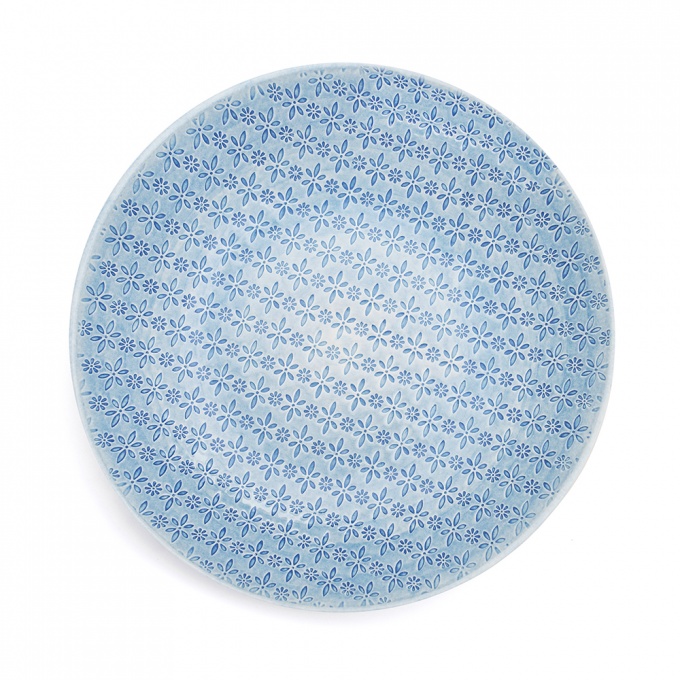 Bliss Home Blue Mosaic Pattern Fruit Serving Bowl 
