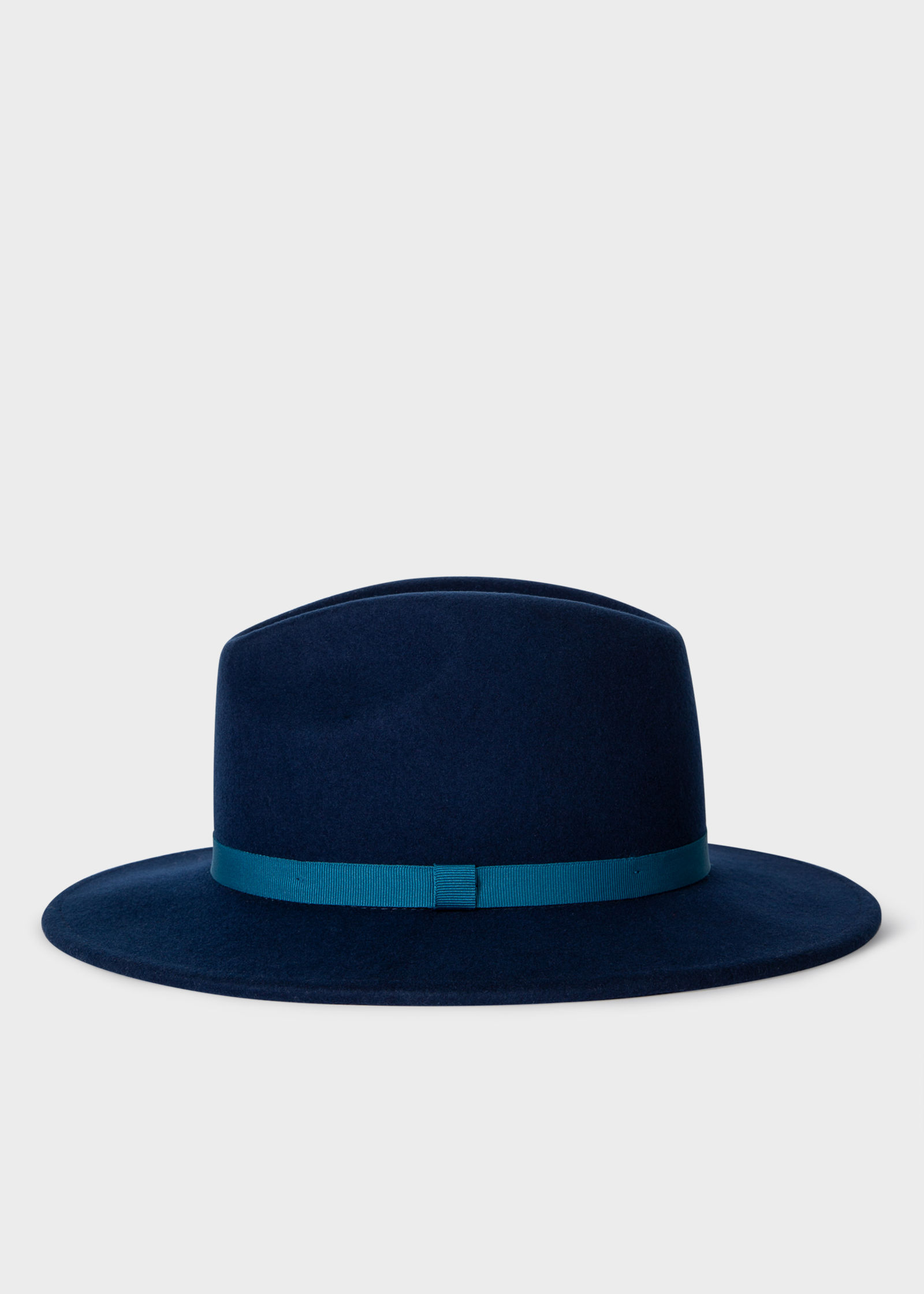 Paul Smith Navy Fedora Hat with Cobalt Blue Band
