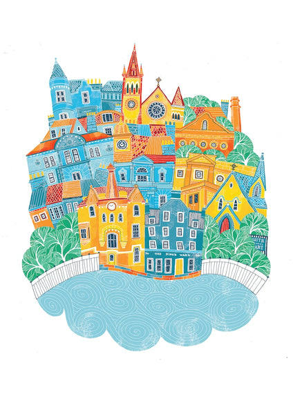 Eilidh Muldoon Limited Edition Print Edinburgh Leith Blue