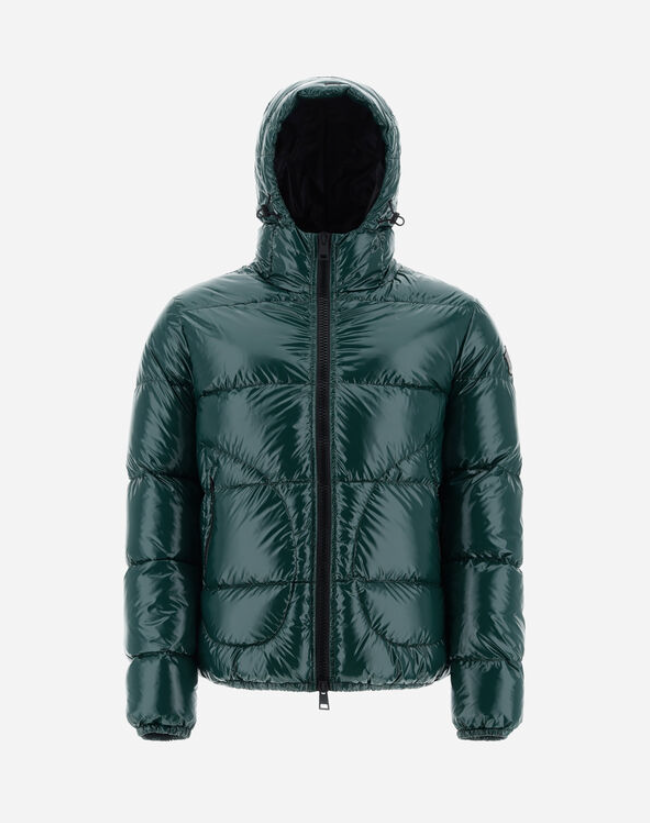Herno Green Bomber Jacket In Gloss