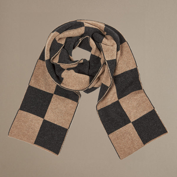 Rove Chequerboard Scarf - Charcoal