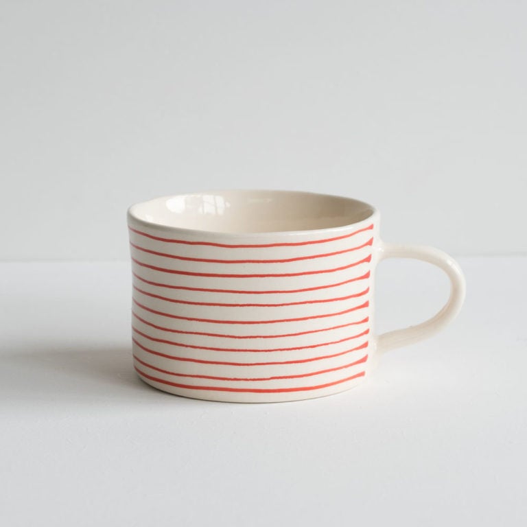 Musango Red Horizontal Stripes Mug