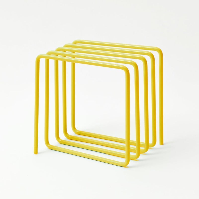 Block Design Yellow Magazine Rack