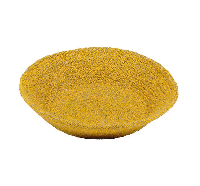 British Colour Standard Large Yellow and Natural Jute Serving Basket