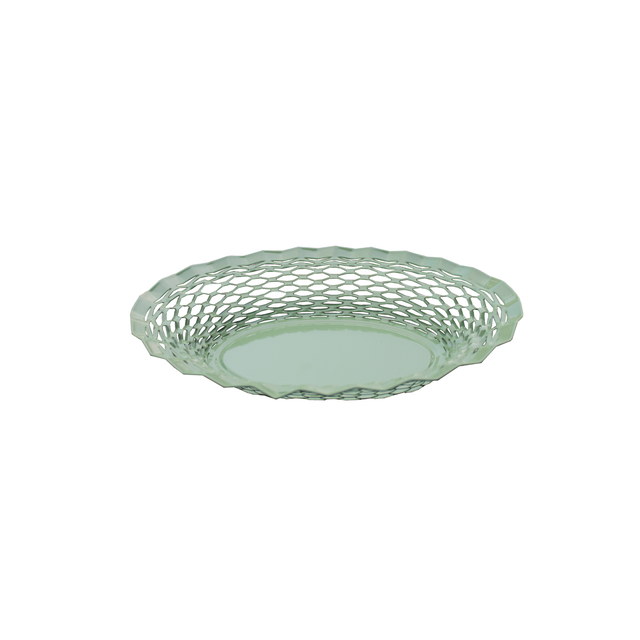 Roger Orfevre Large Pastel Green Oval Metal Food Basket