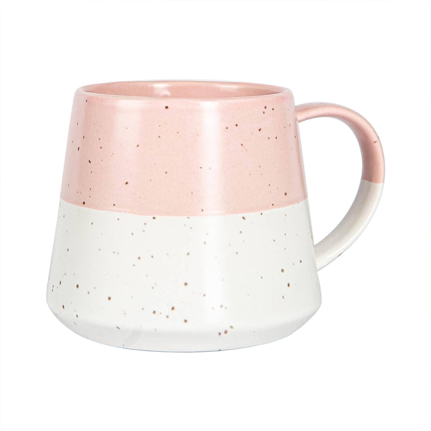 Nicola Spring 370ml Dusty Pink Ceramic Dipped Coffee Mug