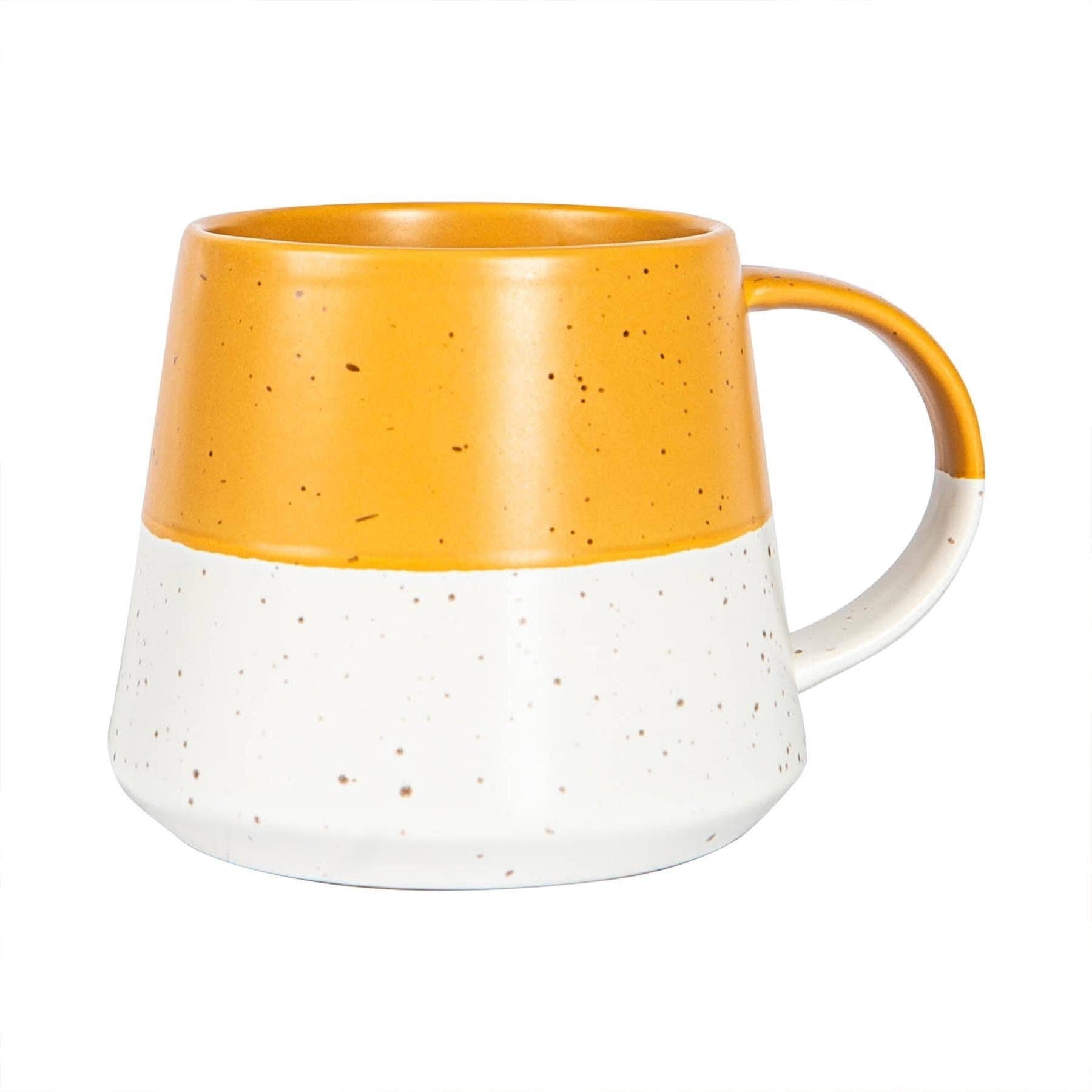 Nicola Spring 370ml Mustard Ceramic Dipped Coffee Mug