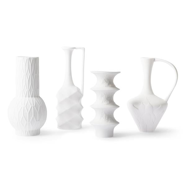 HK Living Matt White Porcelain Vases