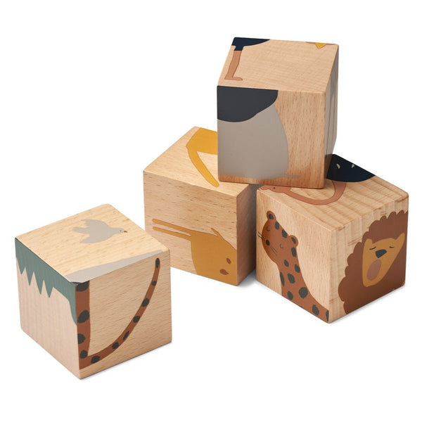Liewood Aage Wooden Block Puzzle - All Together / Nature