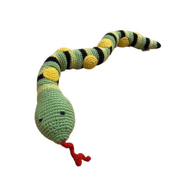 Pebble Rattle Organic Cotton Snake