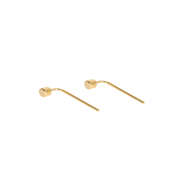 Matthew Calvin Stud Earrings Gold Drop Back Dot