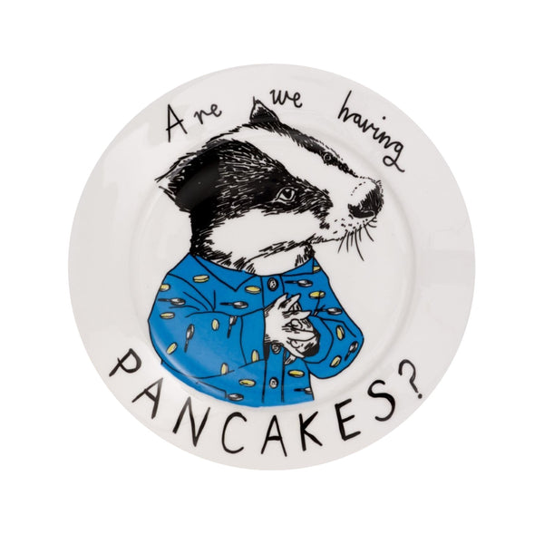 Jimbob Art China Plate Are We Having Pancakes Badger