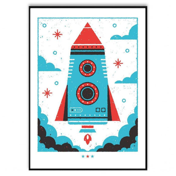 Josh Hurley Hand Screen Print Rocket A2