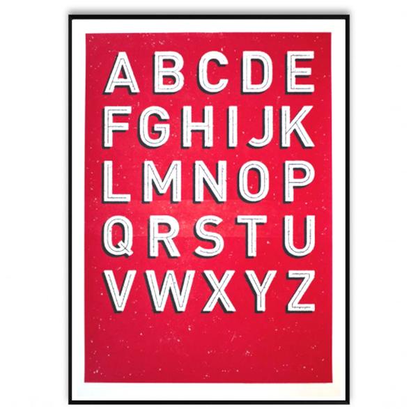 Josh Hurley Abc Red Screen Print A2