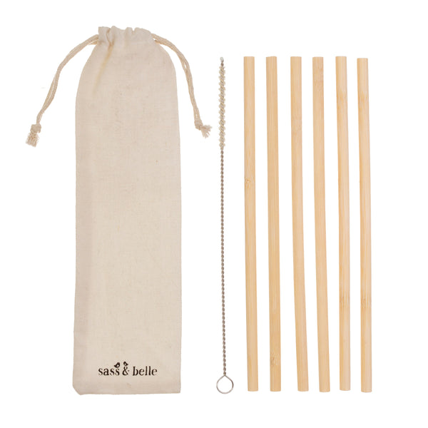 Sass & Belle  Bamboo Straws Set Of 6