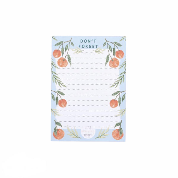 Little Paisley Designs Notepad Don't Forget Clementine Design