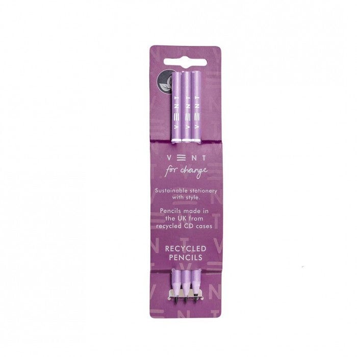 VENT for change Set of 3 Purple Make a Mark Recycled Pencils