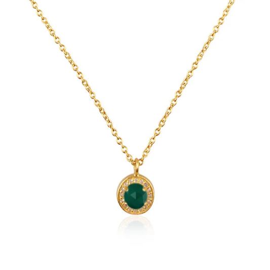 Nekewlam Necklace Green Onyx Pendent Necklace