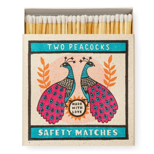 Archivist Boxed Matches Two Peacocks