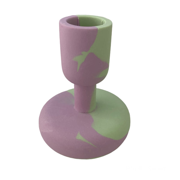 Zig A Star Candle Holder Jesmonite Lilac And Ice Mint Tall Candle Stick