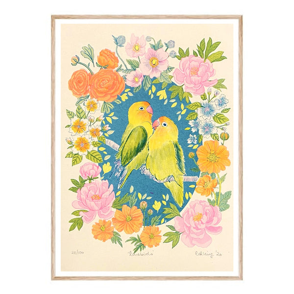 Lindsey King Bird Print A4 Love Birds