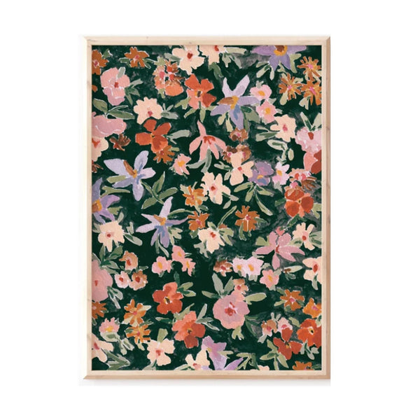 Candice Gray Floral Print A3 Dark Ditsy