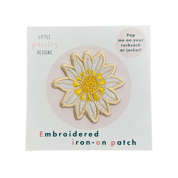 Little Paisley Designs Patch Iron On Embroidered Daisy