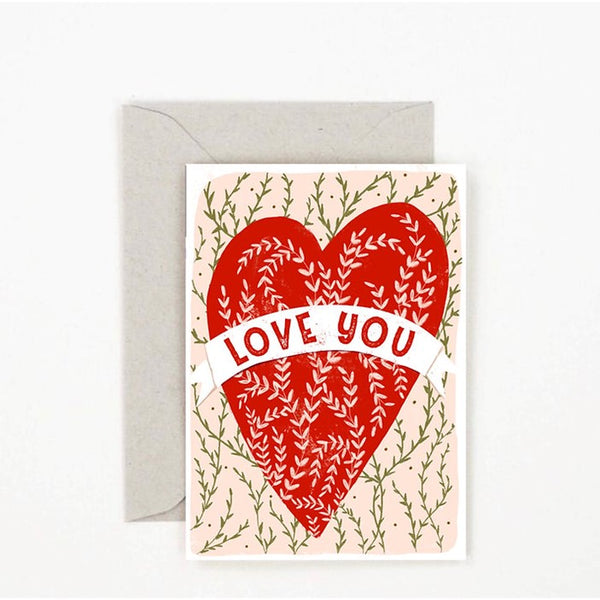 Carole Hillman Mini Card Love You Green